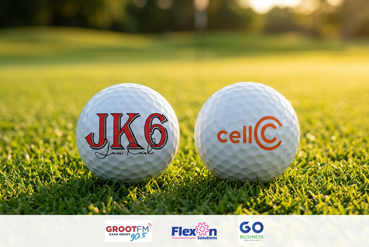 JK6 Golf Day promotional flyer with banking details for donations